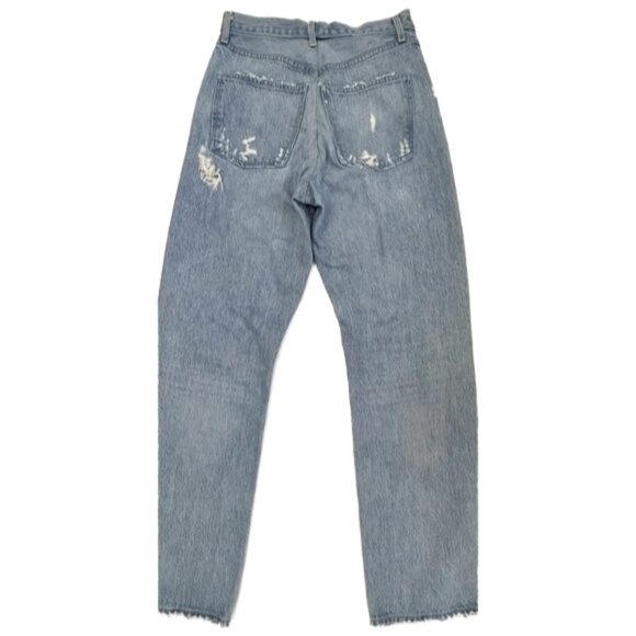 AGOLDE High-Rise Distressed Straight Leg Jeans 26 Light Wash Designer Denim - Picture 7 of 15